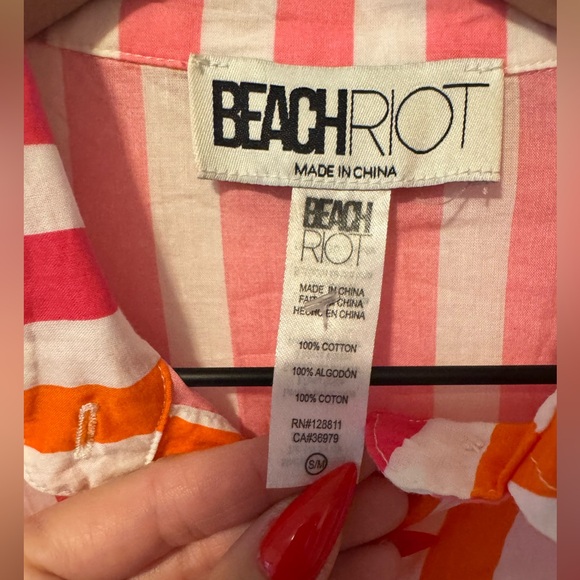 Beach Riot Pink and Orange Striped Swim Coverup S/M - Picture 5 of 5